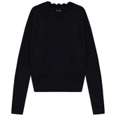 GEM FURRY SCALLOPED SWEATER